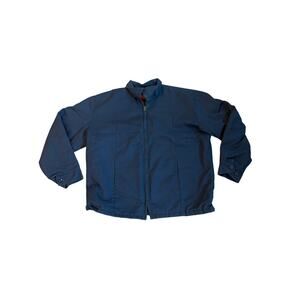 Vintage Red Kap Mens XL-RG Dark Blue Utility Work Boxy Jacket Quilted Liner GUC
